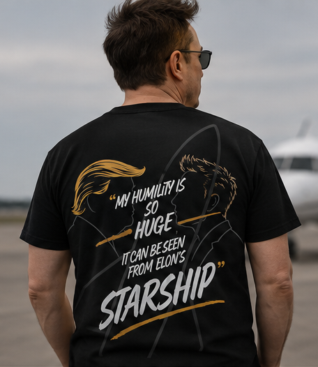 Starship Humility Graphic Tee – Unisex, 100% Cotton
